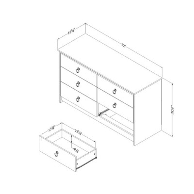 Bureau double Plenny 12235 (Blanc antique)