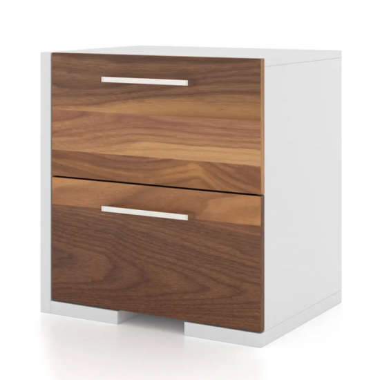Table de chevet 6494 (Blanc/Noyer)