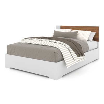 Lit double 6494 (Blanc/Noyer)