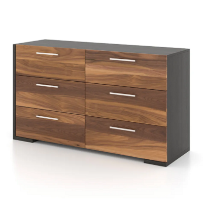 Bureau double 6484 (Ardoise/Noyer)