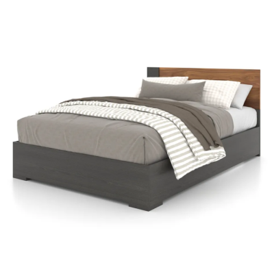 Lit double 6484 (Ardoise/Noyer)