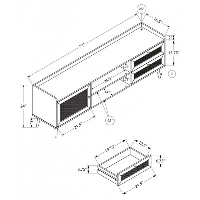 Meuble audio-video 72"L I2723
