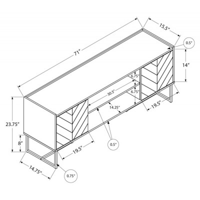 Meuble audio-video 72"L I2752
