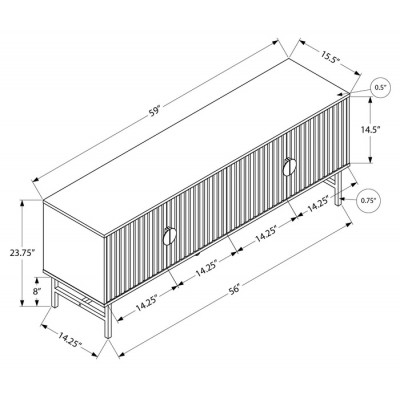 Meuble audio-video 60"L I2733