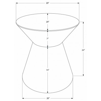 Table de bout 22''H I3927