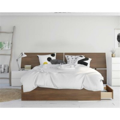 Ensemble Oddense 3mcx. Queen 402122 (Noyer/Blanc)