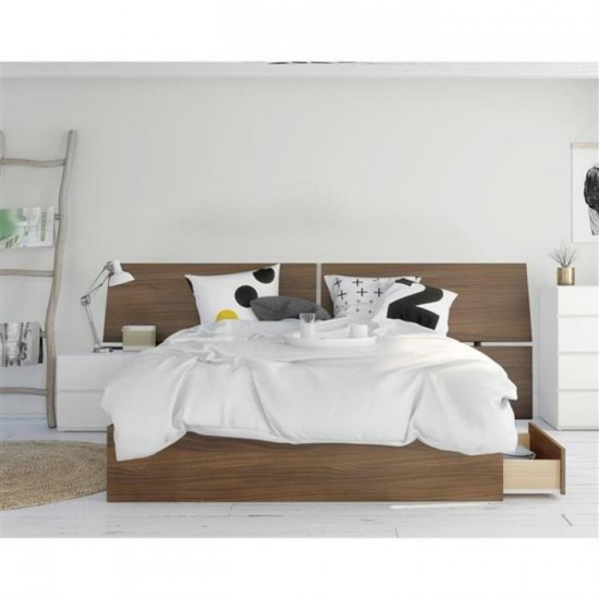 Ensemble Oddense 3mcx. Queen 402122 (Noyer/Blanc)
