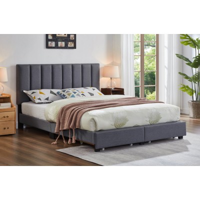 Lit Double avec rangement T2120 (Gris)