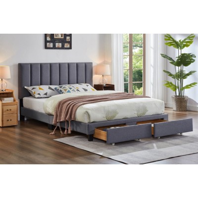 Lit Double avec rangement T2120 (Gris)