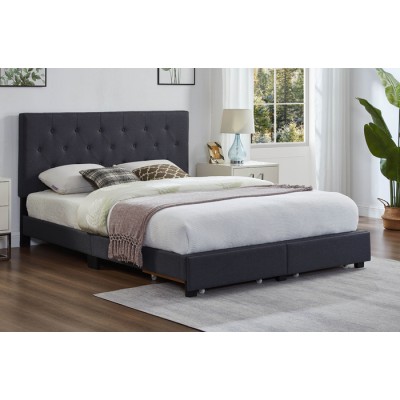 Lit Double avec rangement T2125 (Charbon)