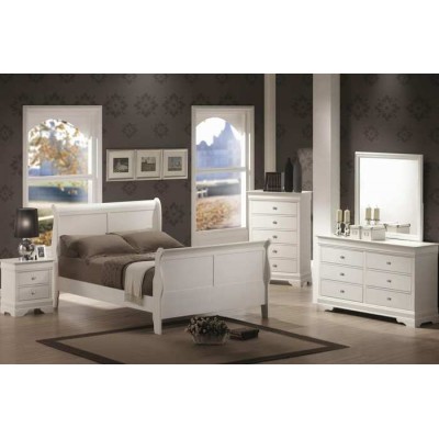 Ensemble Queen 60'' 6mcx. Louis Phillipe (Blanc)