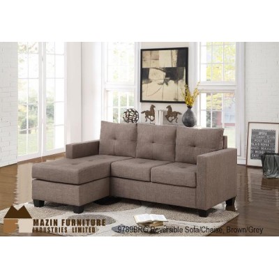 Sofa chaise longue Phelps (Gris/Brun)
