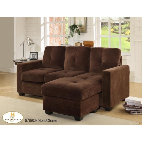 Sofa chaise longue Phelps (Chocolat)