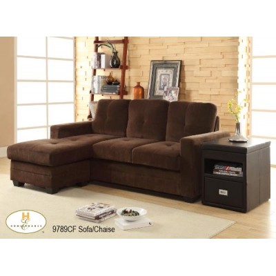 Sofa chaise longue Phelps (Chocolat)