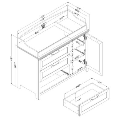 Table à langer Daisie 14110 (Gris clair)