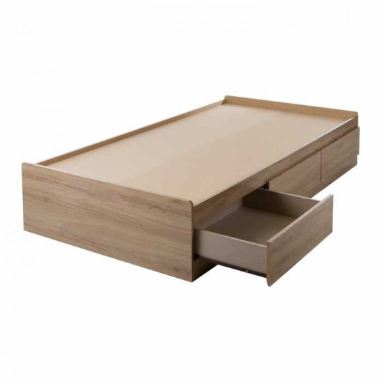 Lit simple 3 tiroirs Fynn 9067212 (Chêne rustique)