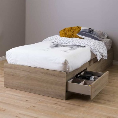 Lit simple 3 tiroirs Fynn 9067212 (Chêne rustique)
