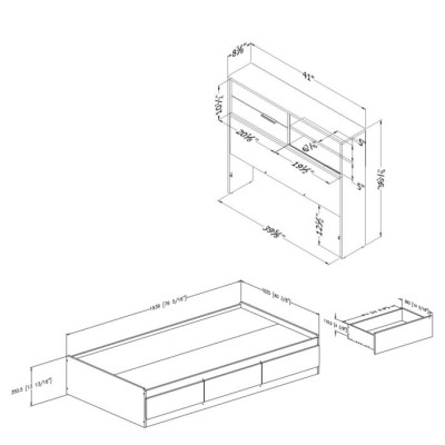 Lit simple Fynn 12508 (Chêne rustique)