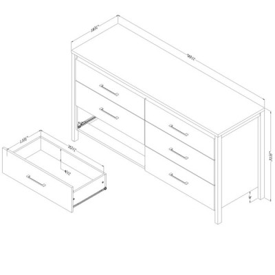 Bureau double Gravity 15637 (Frêne naturel)