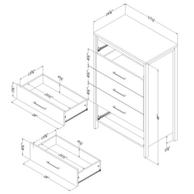 Commode Gravity 9036035 (Érable cendré)