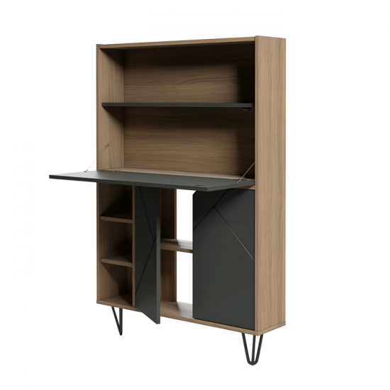 Bureau bibliothèque 611057 (Muscade/Gris)