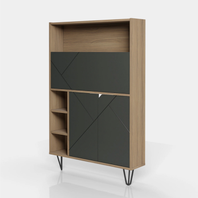 Bureau bibliothèque 611057 (Muscade/Gris)