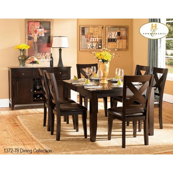 Ensemble table et six chaises Crown Point (Merlot)