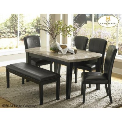 Ensemble table, quatre chaises et un banc Cristo