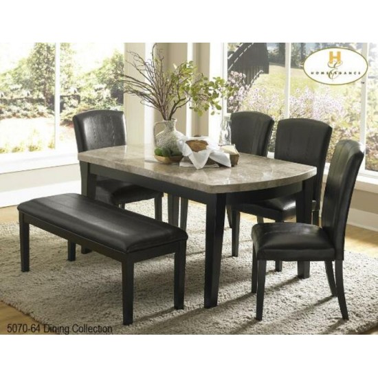 Ensemble table, quatre chaises et un banc Cristo
