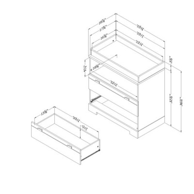 Ensemble couchette et table a langer Reevo