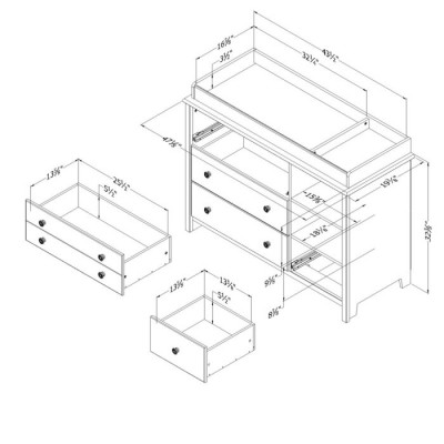 Ensemble couchette et table a langer Little Smileys