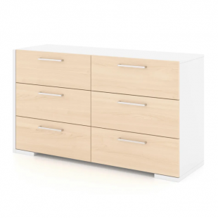 Bureau double 6498 (Blanc/Naturel)