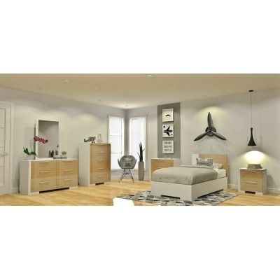 Commode 3 tiroirs 6498 (Blanc/Naturel)