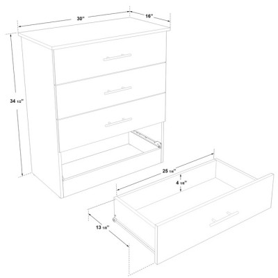 Commode 4 tiroirs Austin (Beauté naturelle)