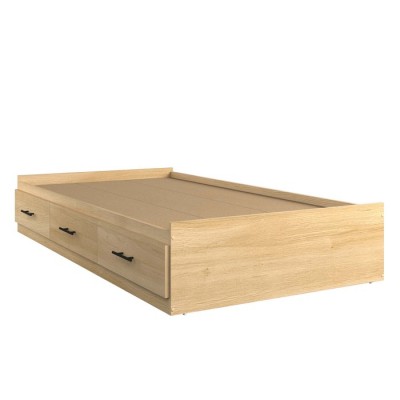 Lit simple 3 tiroirs Austin (Beauté naturelle)
