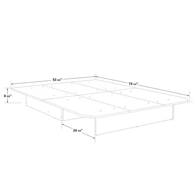 Lit double Quinn avec tiroirs (Blanc)