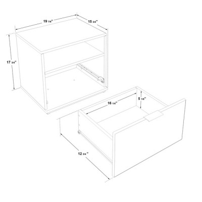 Table de chevet Ashton 20'' (Blanc)