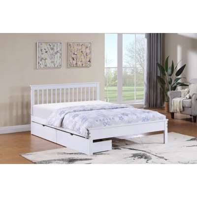 Lit double avec deux tiroirs IF-415-W (Blanc)