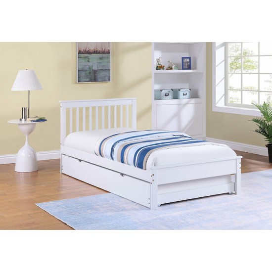 Lit simple avec lit gigogne IF-415-W (Blanc)