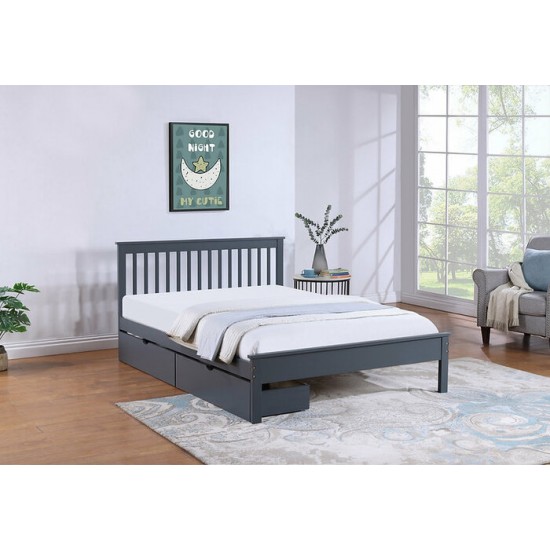 Lit simple avec deux tiroirs IF-415-G (Gris)