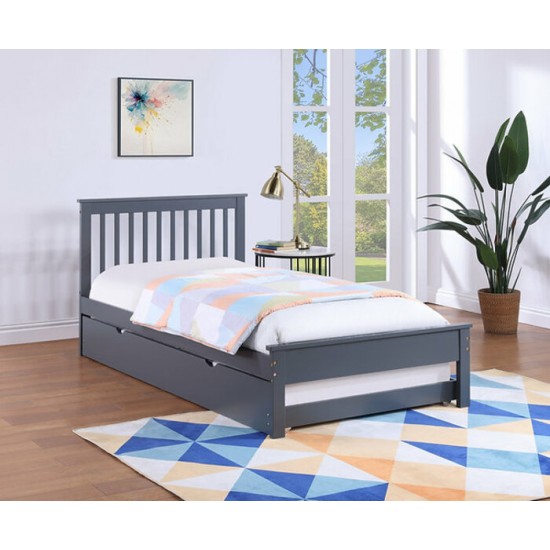 Lit simple avec lit gigogne IF-415-G (Gris)