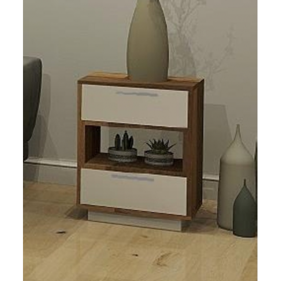Table de bout 4594 (Blanc/Noyer)