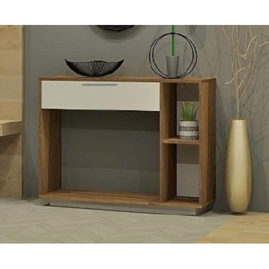 Table console 4594 (Blanc/Noyer)
