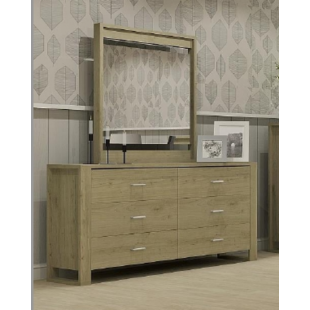 Bureau double avec miroir 7758 (Cendré)