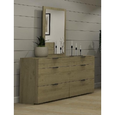 Bureau double avec miroir 9158 (Cendré)
