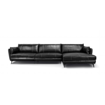 Sofa Chaise Longue droite Recife 99962BLKSS (Noir)