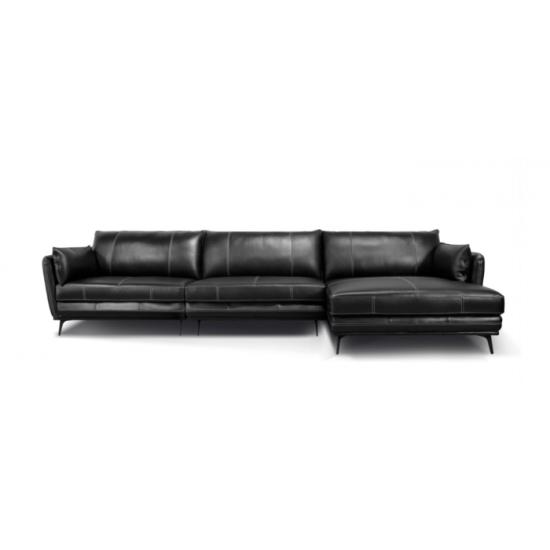 Sofa Chaise Longue droite Recife 99962BLKSS (Noir)