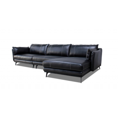 Sofa Chaise Longue droite Recife 99962BLKSS (Noir)