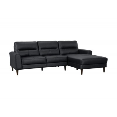 Sofa chaise longue droite Lewes 8566BLK (Noir)