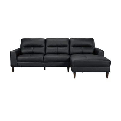 Sofa chaise longue droite Lewes 8566BLK (Noir)